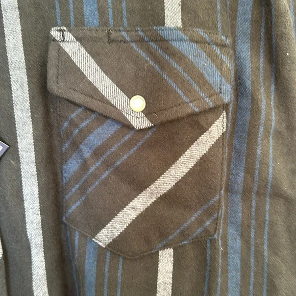 NWT Wrangler western pearl snap flannel shirt with pockets 2XLT Big & Tall e18 - Picture 4 of 4